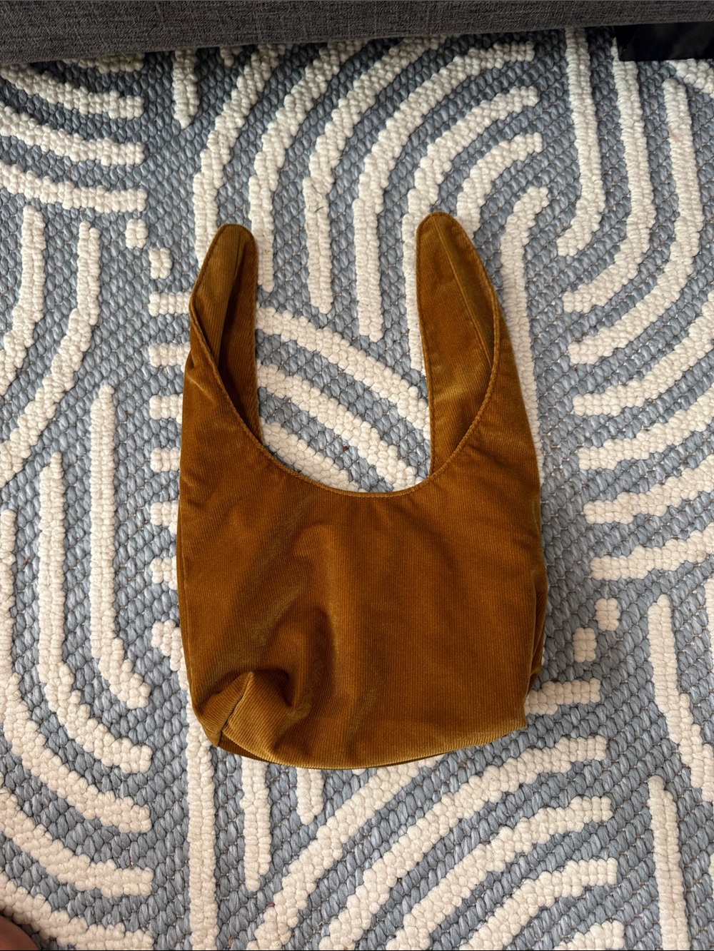 MERIT Signature Corduroy Tie Top Cosmetic Bag Caramel Brown - Picture 4 of 7
